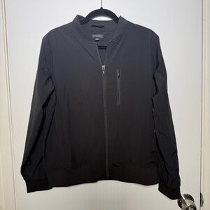 Banana Republic Mens Black Bomber Jacket Medium Full Zip